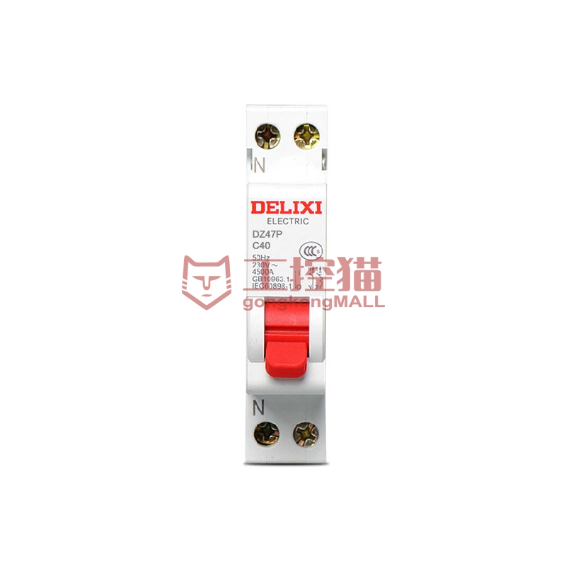 DELIXI/德力西电气DZ47P“相线+中性线”断路器180只/箱